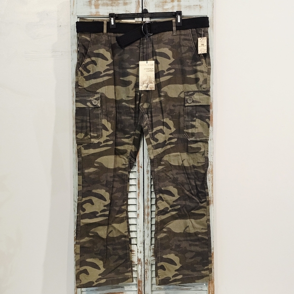 ROYAL BLUE PREMIUM CARGO PANTS Mens 42x32 Olive Camo Streetwear Military BNWT - Picture 1 of 10